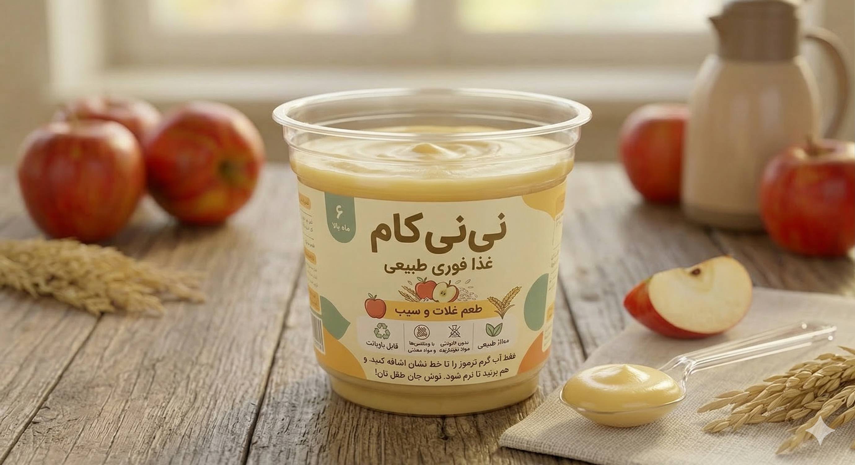 گیلاس نی‌نی کام طعم خرما و گندم